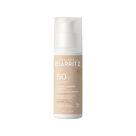 Laboratoires de Biarritz SPF50 sävytetty aurinkovoide kasvoille IVORY 50 ml